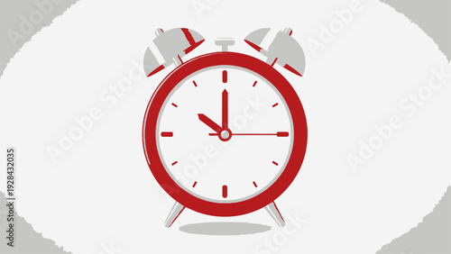 Red Alarm Clock with White Face.