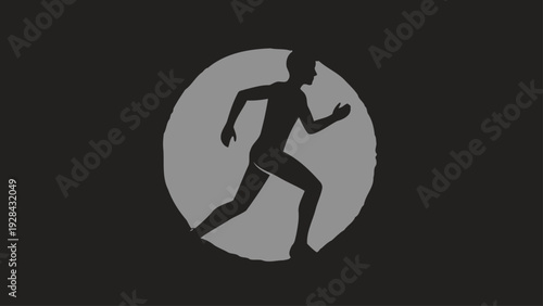 Silhouette of Running Man Icon.
