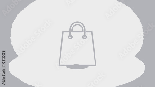 Simple Line Drawing of Shopping Bag.