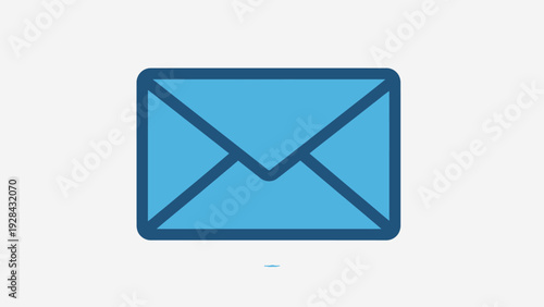 Blue Envelope Icon Symbolizing Email Message.