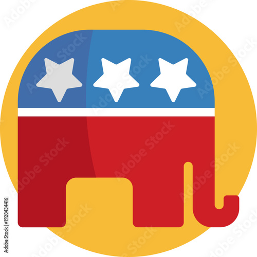 The Republican elephant is the official symbol of the Republican Party in the United States, representing strength, stability, and conservatism.