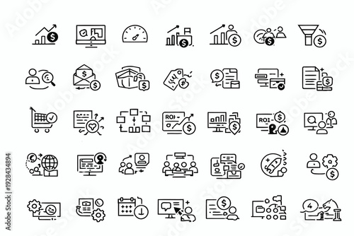 Collection of icons depicting various household chores and activities