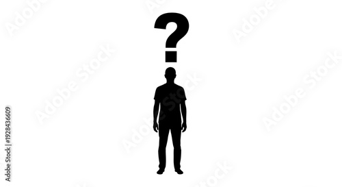 Silhouette of a person with a question mark above their head