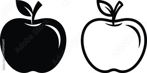 Black and white apple fruit food