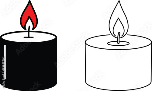 Black and White Candles flame burning