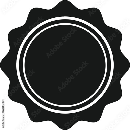 Black and white gear icon with circular design