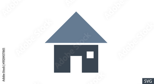 Simple house icon, concept of home and real estate