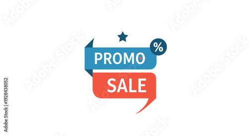 Promo Sale Banner with Percentage Sign and Star