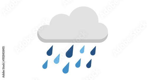 Cloud with rain drops, weather forecast icon