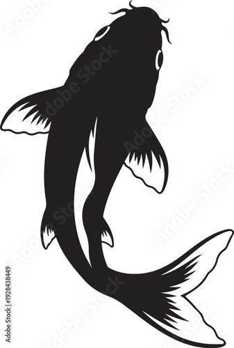 Silhouette sea fish design 