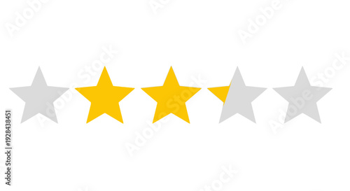Customer satisfaction rating with two and a half stars highlighted.
