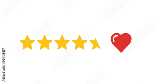Five Star Rating and Heart Icon