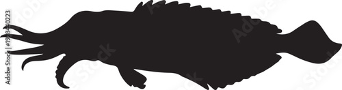 Silhouette sea fish design 