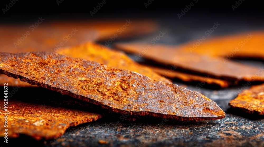 custom made wallpaper toronto digitalClose-up of Aged Rusted Metal Fragments with Rough Texture and Sharp Edges
