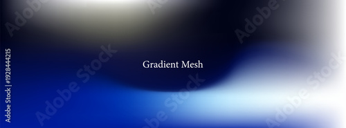 Deep blue gradient mesh background with smooth fluid waves, soft blur transitions and modern abstract minimal luxury vector design backdrop