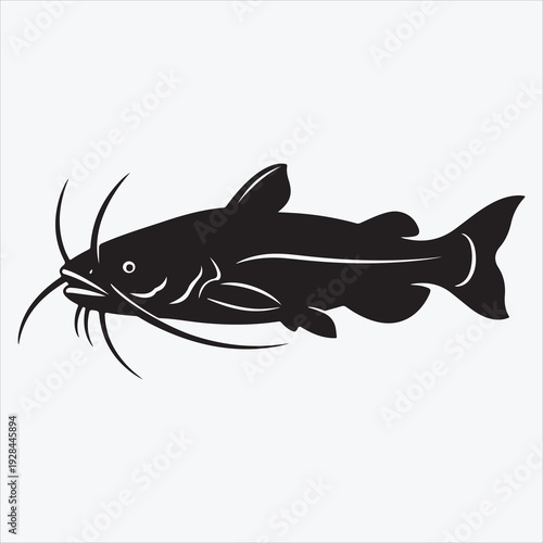 Silhouette sea fish design 