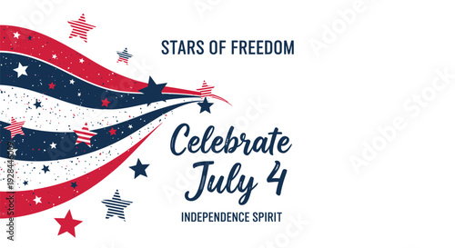 Patriotic 4th of July celebration design element