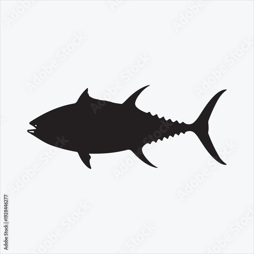 Silhouette sea fish design 