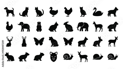 Historical depiction of various ancient egyptian and mesopotamian animals in hieroglyphic style Vector