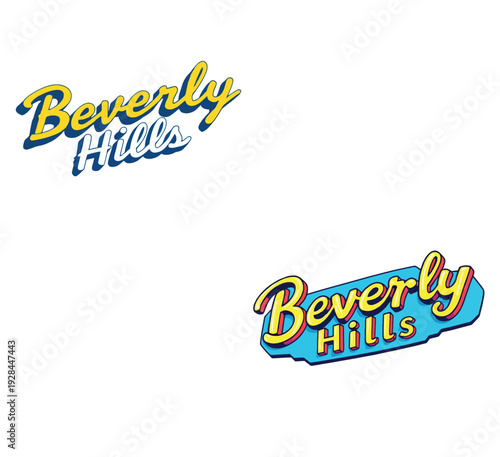 Foto Vsai beverly hills script typography with retro style