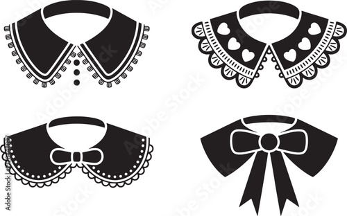 Black Lace Collars: Decorative Fashion Neckwear with Bows