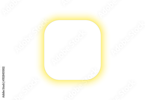 Free Download Soft yellow glowing rounded square, modern frame for design, isolated on transparent background - GFXLoad