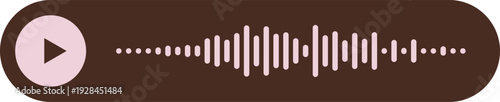 Brown audio message waveform and play button, conveying audio snippets