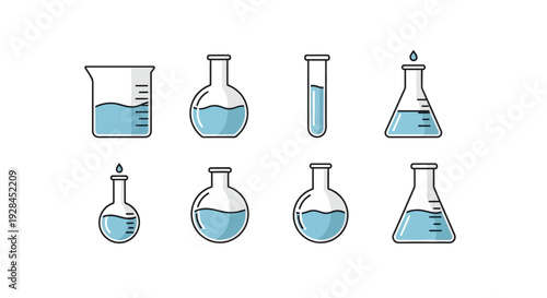 Laboratory Glassware Equipment Set for Scientific Experiments.