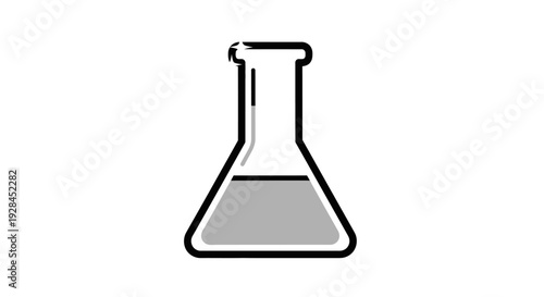 Simple illustration of a laboratory Erlenmeyer flask with liquid.