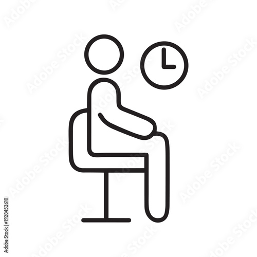 Waiting room line icon, outline vector sign, linear style pictogram isolated on white. Symbol, logo illustration. Pixel perfect vector graphics
