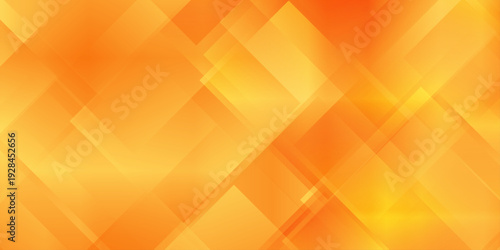 Abstract orange geometric background with overlapping transparent squares and diamonds in a vibrant dynamic gradient