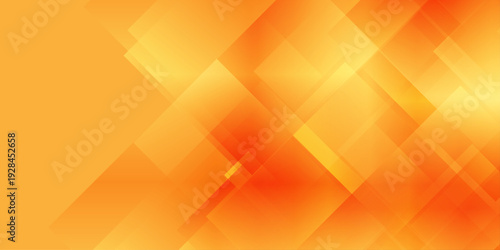 Abstract orange geometric background with overlapping transparent squares and diamonds in a vibrant dynamic gradient