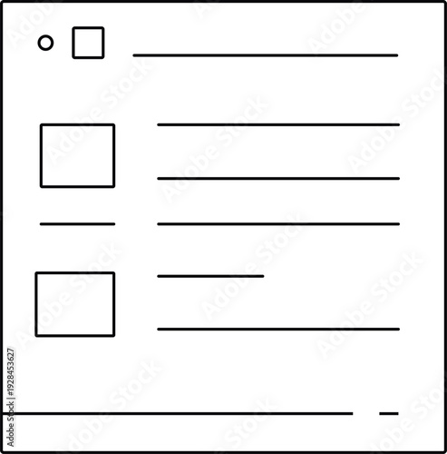 Form template with lines and checkboxes