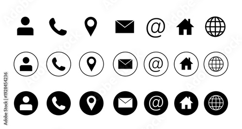 Slika na platnu Web icon set. Website set icon. for computer and mobile