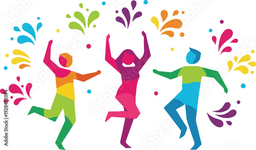 Happy holi celebration icon