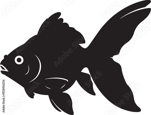 Silhouette sea fish design 