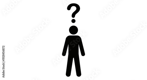 A stick figure person with a question mark above their head