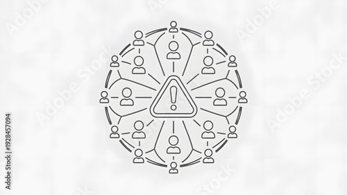 Warning signs with connected people icons.