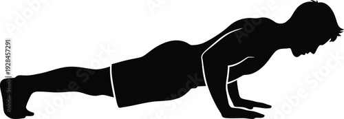 Fitness plank exercise for core strength and bodybuilding at the gym