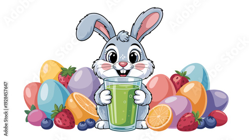 Easter Bunny with a nutritious smoothie.