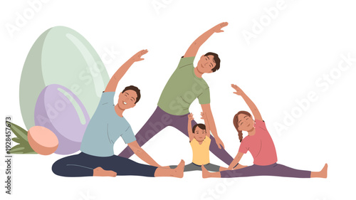 Family Yoga Easter Morning.