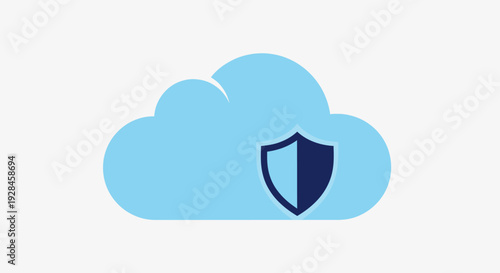 Cloud Computing Security Protection Icon.