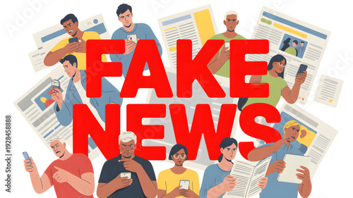 People reacting to fake news media.