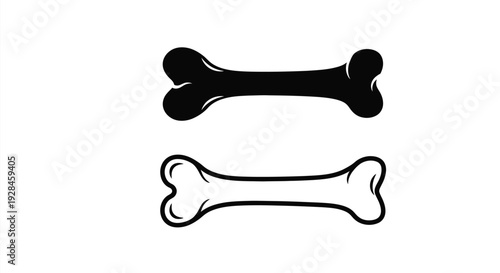 Two bone shapes one solid and one outlined a striking silhouette