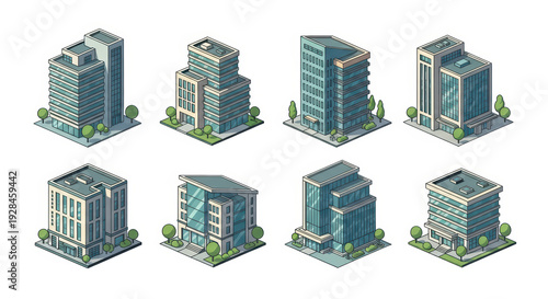 Isometric Pixel Art Buildings Collection