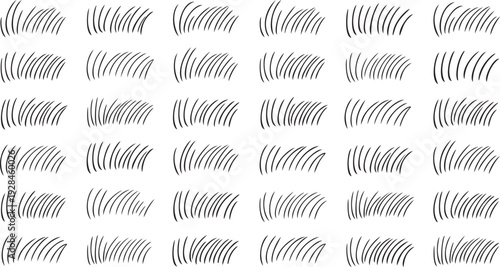 Hand Drawn Eyelash Line Icon Set