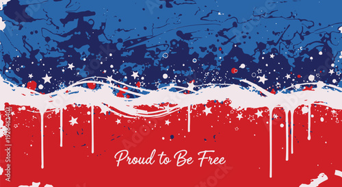 Patriotic background with splatters and stars