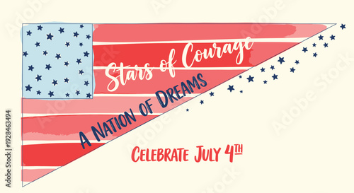 Patriotic banner with American flag design