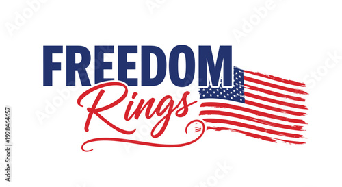 American freedom logo with patriotic rings