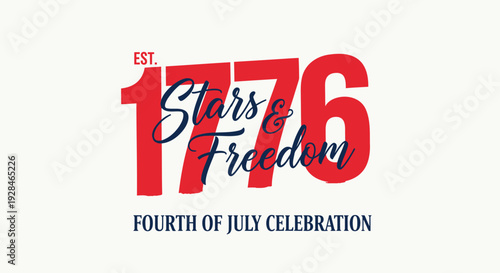Independence day, fourth of july celebration typography